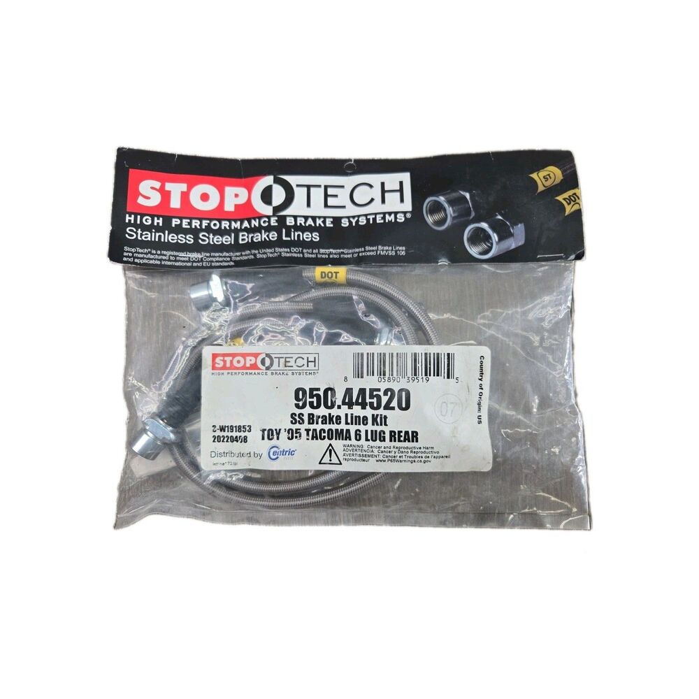 NEW - StopTech (950.44520) Brake Line Kit Stainless Steel 2005 Tacoma 6 Lug Rear